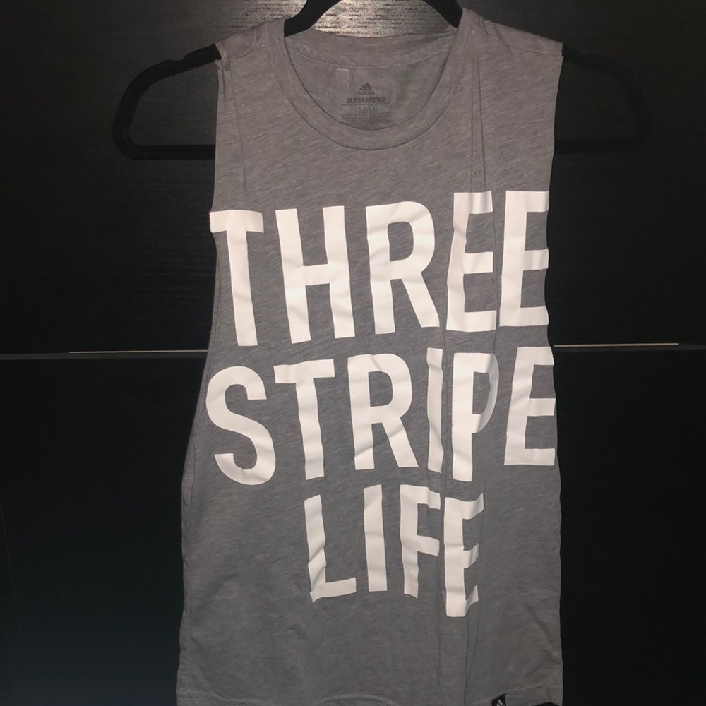 Adidas womens medium 3 stripe life tank